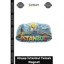 Magnet Hediyelik Dekoratif Buzdolabı Hatıra Katmanlı Boyutlu Şehir Ahşap İstanbul Temalı Magnet