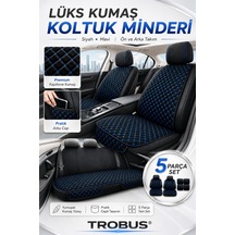 Toyota Auris Iı 2013 Ve Sonrası Üniversal 5 Parça Kapitone Desen Kumaş Oto Koltuk Minderi Siyah Mavi