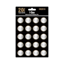 Lexroo Cr2016 Pil 20'li Paket Lityum Düğme Pil 3v 2016