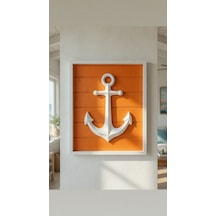 21x21 Çapalı Çerçeveli Deniz Temalı Duvar Dekoru Yazlık Ev, Sahil Evi, Banyo Ve Marin Konsept İçin Dekoratif Duvar Panosu