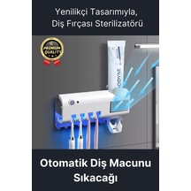 Akıllı Güneş Enerjili Usb Şarjlı Diş Macunu Sıkacağı 4 Diş Fırçası Uv Işık Sterilizatörü Temizleyici Çok Renkli