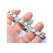 Anti Stres Esnek Denge Bilekliği Paslanmaz Çelik Metal Italyan Charm Bileklik Çelik Gri