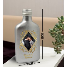 Bk Gift Kişiye Özel İsimli Fotoğraflı Cam Şişede Kolonya 200 Ml 80 Derece, Özel Tasarım Şişe, Hediye Kolonya Gümüş