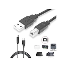 3 Metre Usb Yazıcı Kablosu Printer Kablosu Epson HP Uyumlu Canon Yazıcı