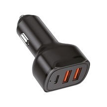 100w Ultra Hızlı Turbo Araç Şarj Başlığı 2 Usb + 1 Pd Siyah