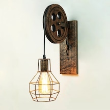 Loft Retro Kasnak Aplik Siyah