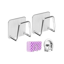 2 Adet Metal Bulaşık Sungeri Askısı, Eviye Lavabo İçi Bulaşık Sungeri Askısı, Çok Amaçlı Kanca, Diğer