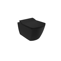 Creavit Eg321 Elegant Rim-off Kanalsız Duroplast Yavaş Kapanan Klozet Kapaklı Kömür Karası Mat Siyah Set Mat Siyah