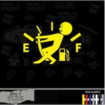 Oto Yakıt Depo Kapağı Sticker Sarı 15 Cm
