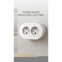 Çift Girişli Beyaz Sıva Üstü Modern Duvar Prizi