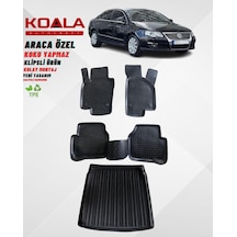 Volkswagen Passat B6 2005-2010 Arası Birebir Uyumlu 3d Paspas + Bagaj Havuzu Ikili Set