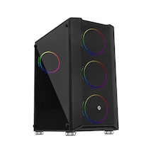 Ontech - Frısby Fc-9405g 650w 80+ 4x120mm Dual Rıng Rgb Fan Usb 3.0 Midi Tower Siyah Kasa
