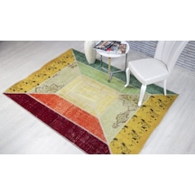 Patchwork El Dokuma Antik Anadolu Halısı Rainbow Çok Renkli