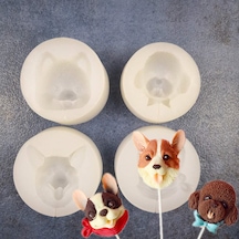 Pet Kafa Şekli Lolipop Silikon Kalıp Kek Kalıpları Çikolata Kalıpları Beyaz Oyuncak