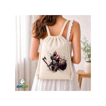 Ghostbastır Design The God Of War Büzgülü Keten Çanta C334 Bej