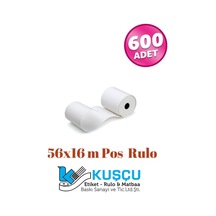 56x16 Yazar Kasa Pos Rulosu 1. Kalite Kağıt 600 Adet
