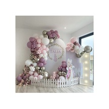 Krom Beyaz Altın Toz Pembe Makaron Pembe Ve Beyaz Balon Zinciri 100 Adet Mix