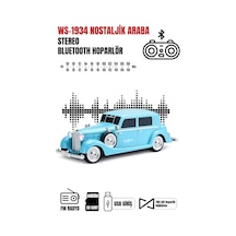 Retro Bluetooth Hoparlör 10w Vintage Araba Tasarımlı Fm Radyo Usb Tf Kart Destekli Tws Stereo