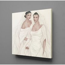 Technopa Beyaz Elbiseli Iki Kadın Temalı Kanvas Tablo 110x110cm Model:xc11983