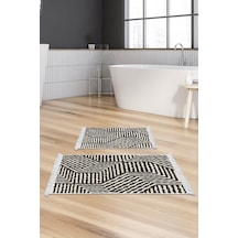 Eko Trend Djt 2 Li Yıkanabilir Kaymaz Taban Banyo Paspas Klozet Takımı 713 Modern Kahve 50 X 80 - 40 X 50
