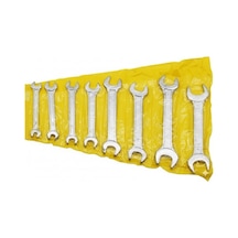 8 Parça Anahtar Takımı Seti Ağzı Açık Çift Taraflı 6-22mm 6x7-8x9-10x11-12x13-14x15-16x17-18x19-20x22 Araba Motorsiklet Bisiklet Tamiri Somun Sıkma Aparatı İngiliz Anahtarı