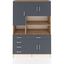 Hyperion Dolap 9 Raflı 5 Çekmeceli 5 Kapaklı 132x44x195 Çam-antrasit/antrasit Antrasıt/antrasıt - Atlas Çam