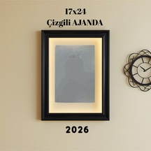 2026 Ajanda 17x24 Çizgili Gri Gri
