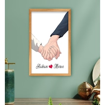 Bk Gift Kişiye Özel Sevgili El Ele Tasarımlı Ahşap Çerçeveli Tablo-5 40x25cm, Sevgililer Günü, Sevgiliye Hediye Kobitmeyencom33704 Bk Gift