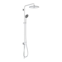 Joy 260 Yön Değiştiricili Duş Sistemi Duvar Dışı Bağlantı 3 Akışlı Tepe Duşu / 3 Akışlı El Duşu / 1750mm & 800mm Duş Hortumu Su Tasarruflu Duş Başlığı Krom 27357002 Açık Mavi