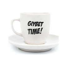 Gıybet Time Krem Türk Kahvesi Fincanı - Hediye Seramik Türk Kahvesi Fincanı 6998