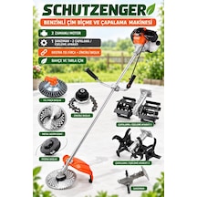 Schutzenger Hq-51 Benzinli Çapalama Ve Eşeleme Başlıklı Çim Biçme Ot Kesme Makinesi Zinçirli Tel Fırçalı Başlık