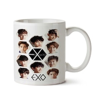 Exo - Group Hex By İki Tarafı Baskılı Kupa Bardak Çok Renkli