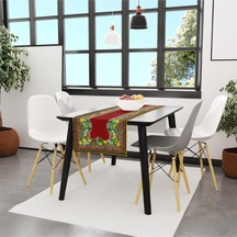 Renkli Limon Desenli Runner 140x45cm Ince Keten, Uluslararası Yıkama Ve Solmama Sertifikası Çok Renkli