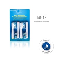 Eb417-4pcs-oral B Kafaları İçin Yedek Elektrikli Diş Fırçası Kafaları Fırça Nozulları D34 Genius D12 D20