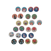 Orman Forest / 24 Parça Ahşap Eşleştirme Kartları / Çocuk Bebek Oyuncak