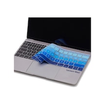 Laptop Macbook Pro Klavye Koruyucu Us To Tr 13inç A1708 -13inç A1534 İle Uyumlu Ombre Lacivert Mavi