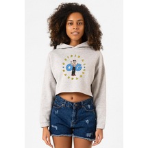 The Smurfs Gargamel Grimelanj Kadın Crop Kapşonlu 001