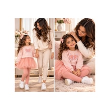 Messlife Kelebek Detaylı Tüllü Kız Çocuk Takımı Pembe - 931937387 Pembe