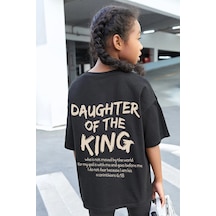 Uyguntarz Daughter Of The King Baskılı Pamuklu Tshirt Siyah