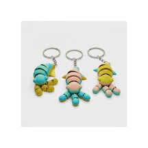 Gökkuşağı Eklemli Kalamar-balık Fidget Anahtarlık - 3d Baskı Oynar Gövdeli Stres Oyuncağı Gökkuşağı