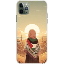 Apple Uyumlu iPhone 11 Pro Max  Filistine Özgürlük Kız Baskılı Silikon Kılıf Renkli