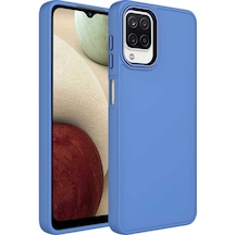 Galaxy Uyumlu M12 Kılıf Metal Çerçeve Ve Buton Tasarımlı Silikon Klfs Luna Kapak - Lavendery Gray Lavendery Gray