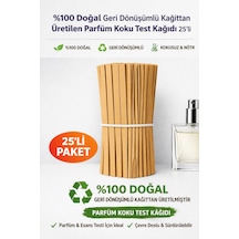 Doğal Geri Dönüşümlü Kağıttan Üretilen Parfüm Koku Test Kağıdı 25 Li Paket Kraft Koku Test Strip