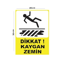Metal Dikkat Kaygan Zemin - 3 20cm X 30cm A4 Büyüklüğünde Uyarı Levhası Yönlendirme Tabelası