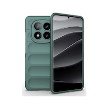 Xiaomi Redmi Note 14 Pro Plus Kılıf Kamera Korumalı Esnek Silikon Parmak Şeritli Pazarplus Koyu Yeşil