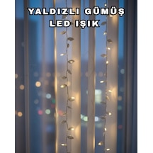 Gümüş Yaprak Tasarımlı Led Işık Pilli Ev Ve Vitrin Dekoru Çok Renkli