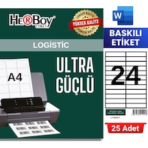 Herboy Hb-1224 105 X 23 Mm A4 Baskılı Laser Etiket 25 Adet