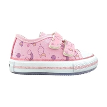 Kız Çocuk Işıklı Keten Ayakkabı Pembe Pembe