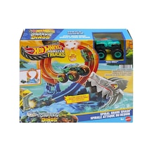 Jfr08 Hot Wheels Monster Trucks Dönen Corkscrew Shark Çarpışması Belirtilmemiş