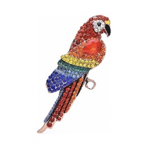 Solfera Papağan Harlequin Macaw Renkli Zirkon Taşlı Büyük Boy Broş Rz169